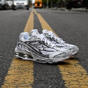 Men's White and Black Sneakers